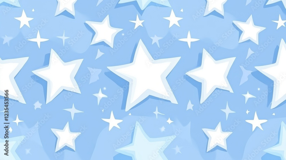 Light Blue Background With White Stars