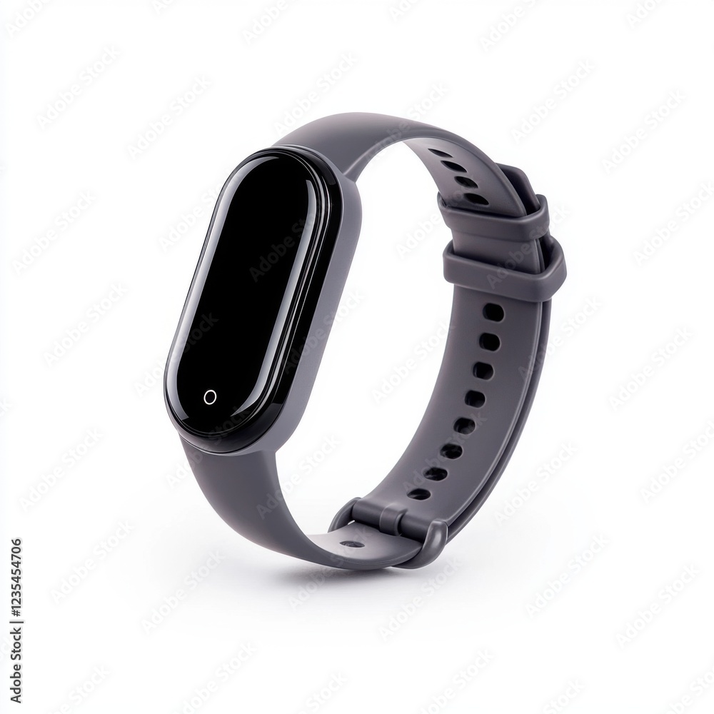 Modern Fitness Tracker on White Background, Sleek Design, Minimalist Smartwatch with Touch Screen Features Modern Fitness Tracker on White Background, Sleek Design, Minimalist Smartwatch with Touch Screen Features
