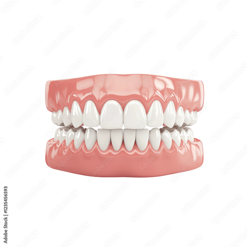 Realistic 3D Model of Human Teeth in Healthy White Condition Realistic 3D Model of Human Teeth in Healthy White Condition