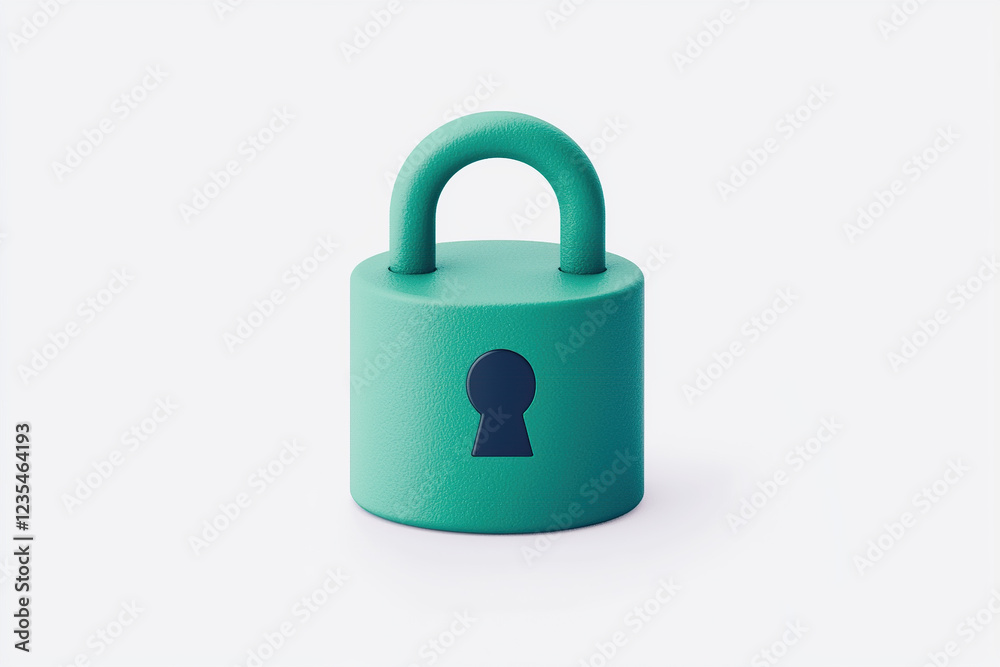 teal padlock with keyhole symbolizing security and protection. minimalist design emphasizes concept of secure payment gateways and data safety teal padlock with keyhole symbolizing security and protection. minimalist design emphasizes concept of secure payment gateways and data safety