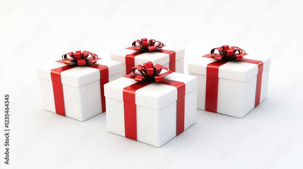 Obraz premium Elegant Gift Box Isolated White Background