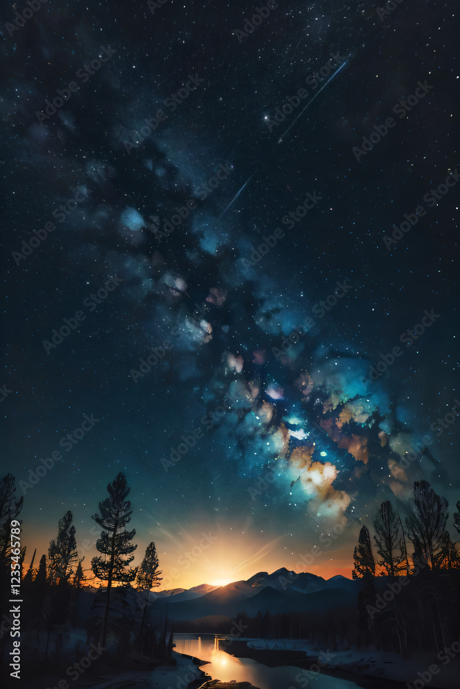 Naklejka premium Eternal Starry Night