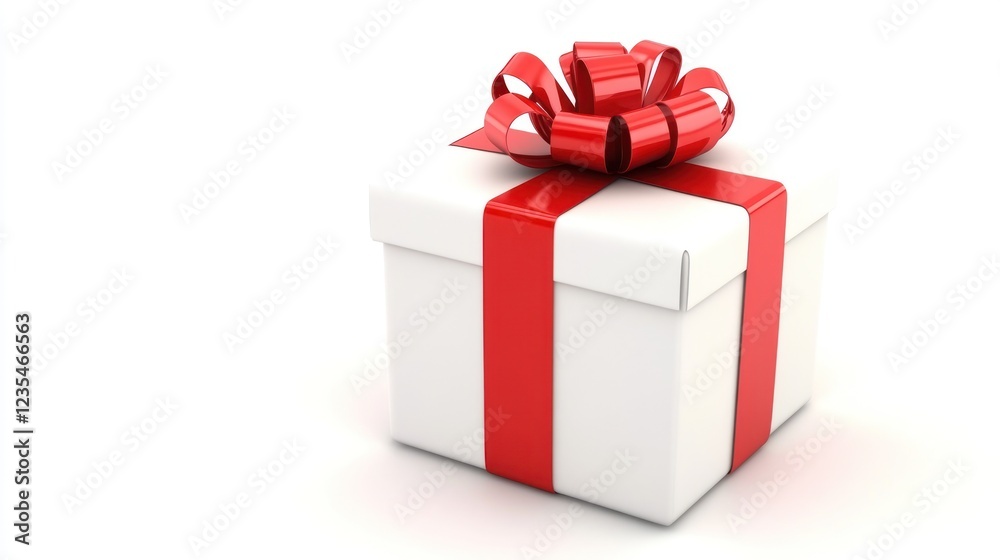 Elegant Gift Box Isolated White Background Elegant Gift Box Isolated White Background