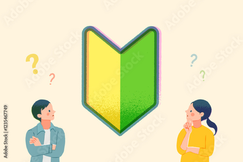 初心者によくある質問のイメージイラスト 若い男女