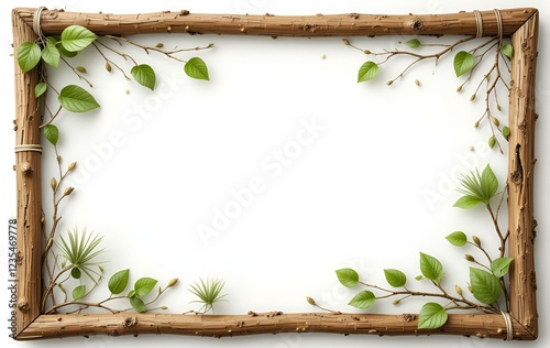 Wood frame, leaf, plant, natural background image, texture, banner