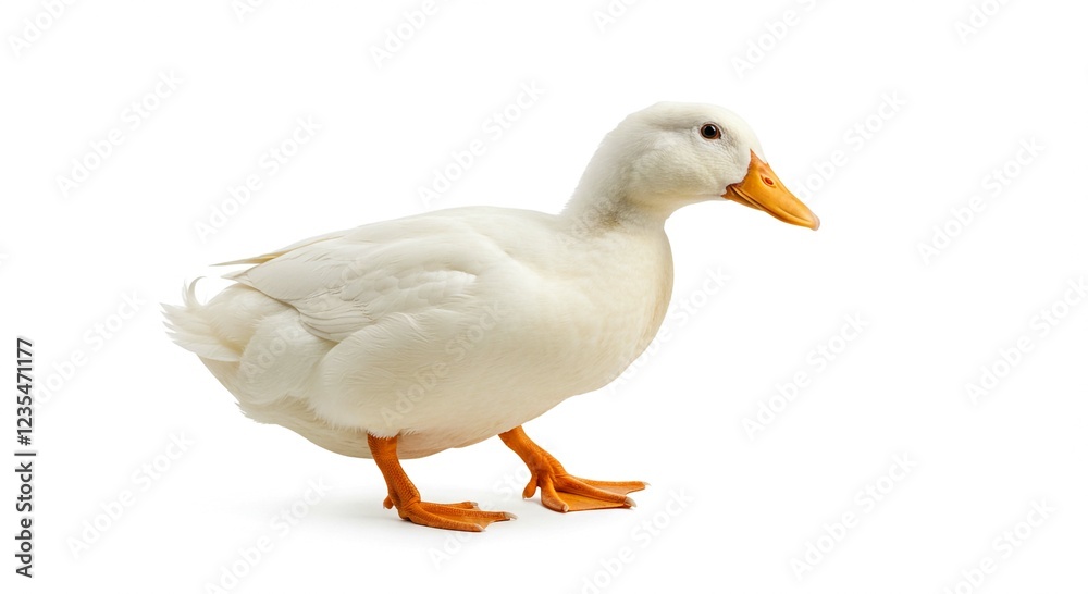White Pekin Duck Poultry Farm Animal Isolated Studio Shot Bird Domestic Duck White Plumage White Pekin Duck Poultry Farm Animal Isolated Studio Shot Bird Domestic Duck White Plumage