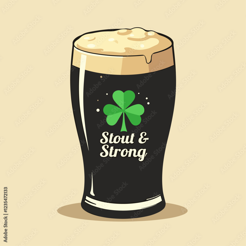 Obraz premium Stout and Strong: Sláinte With a Traditional Irish Pint for Saint Patrick's Day