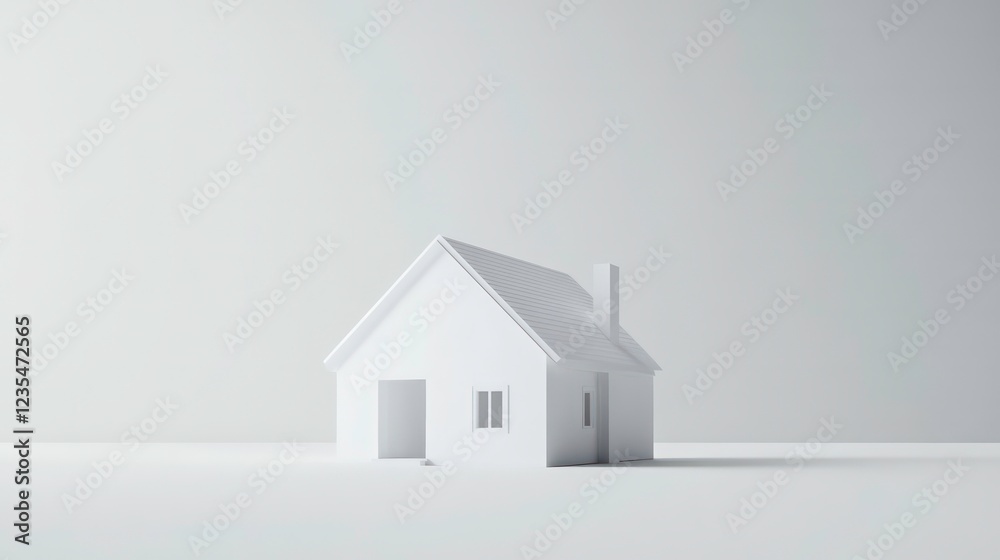 Minimalist white house model on white background. (1) Minimalist white house model on white background. (1)