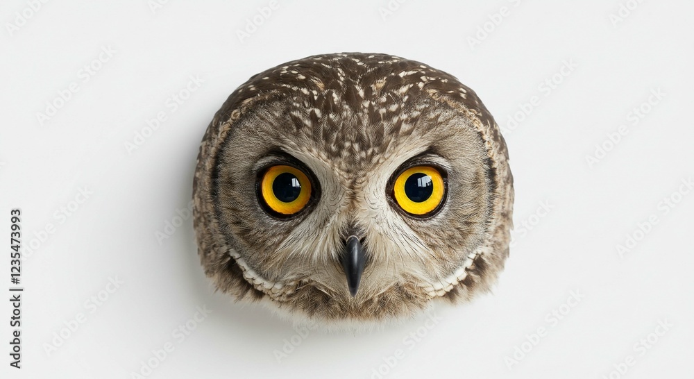 Fototapeta premium Close up Portrait of an Owl with Bright Yellow Eyes Wildlife Photography