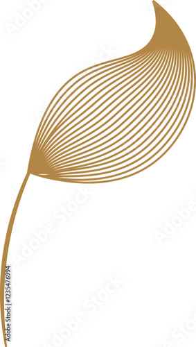 Brown Leafy Line Art