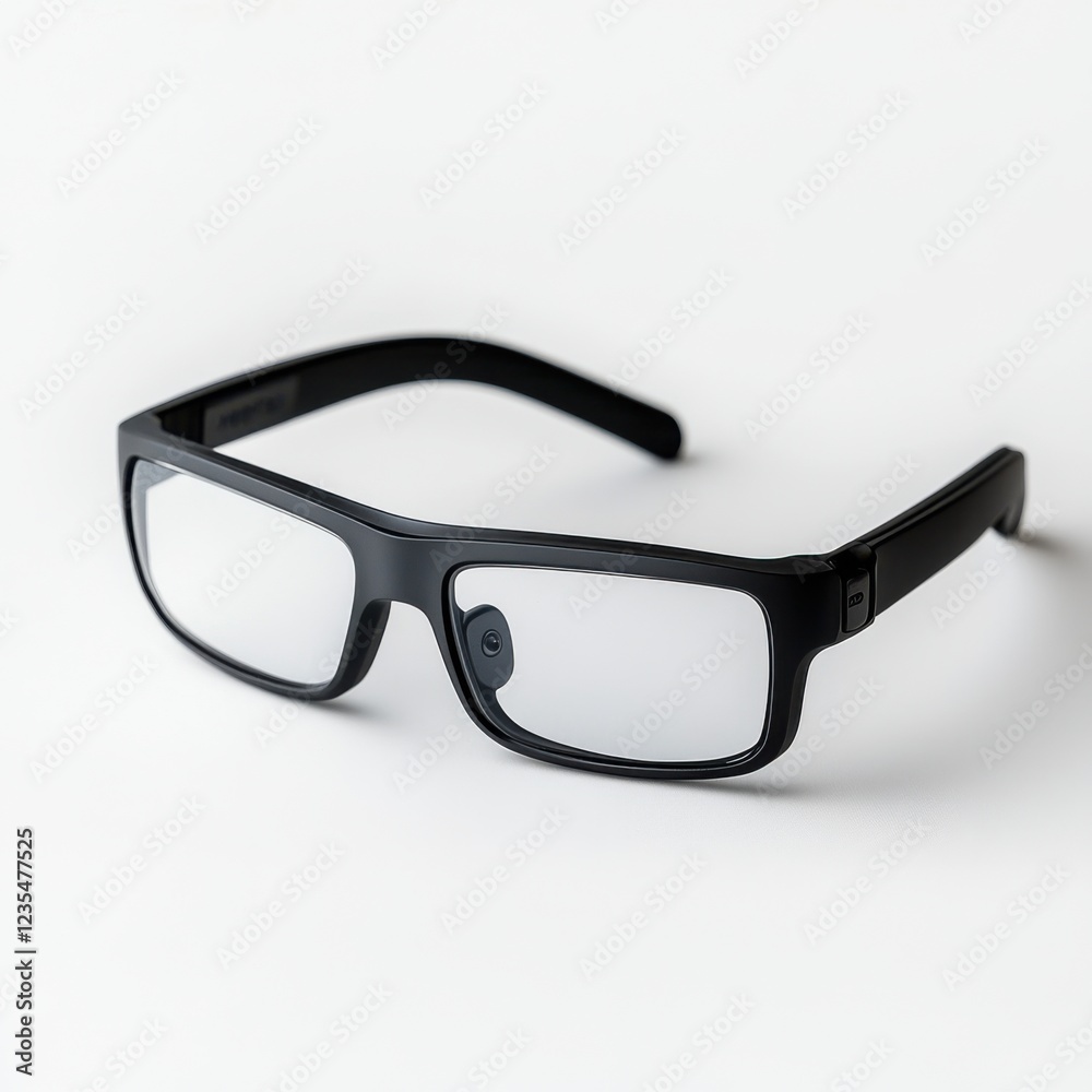 Stylish Black Eyeglasses with Clear Lenses Isolated on White Background for Fashion and Vision Needs Stylish Black Eyeglasses with Clear Lenses Isolated on White Background for Fashion and Vision Needs