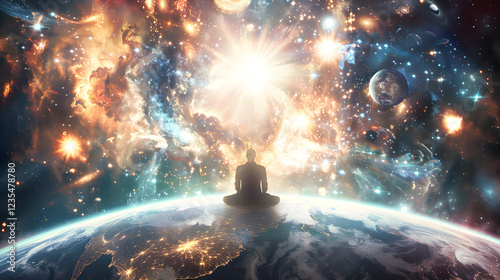 Illustration of Omnipotence: The Supreme Power Ruling Over The Universe