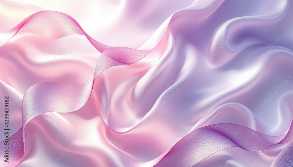 Fototapeta premium Soft pastel silk waves in pink and purple gradient