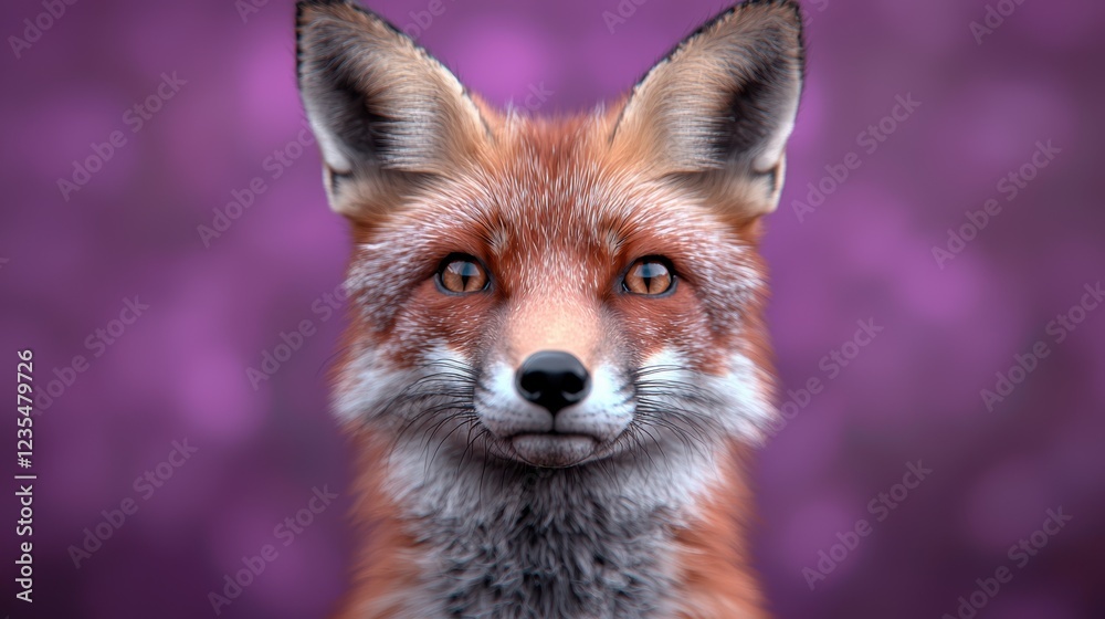 Fototapeta premium Close-up portrait of a red fox staring directly at the camera