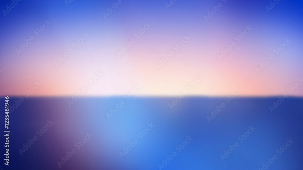 Fototapeta premium Serene Blurred Sunset Over Calm Ocean Peaceful Background