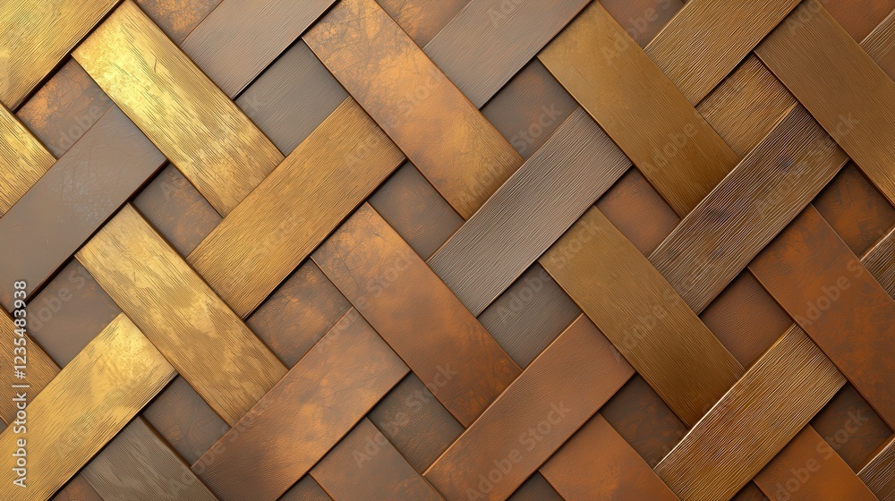 Fototapeta premium Intricate and Elegant Woven Texture of Gold and Bronze Materials in a Beautiful Pattern for Creative Design Projects