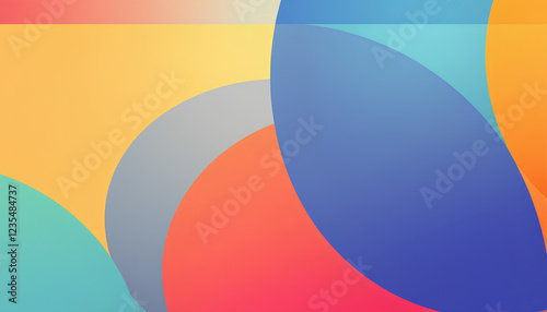 A minimalist yet colorful background with elegant geometric shapes softly blending into each other