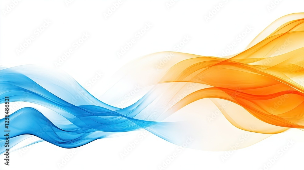 Vibrant orange and blue wave patterns symbolizing data flow, with generous empty space for integrating custom text. Vibrant orange and blue wave patterns symbolizing data flow, with generous empty space for integrating custom text.