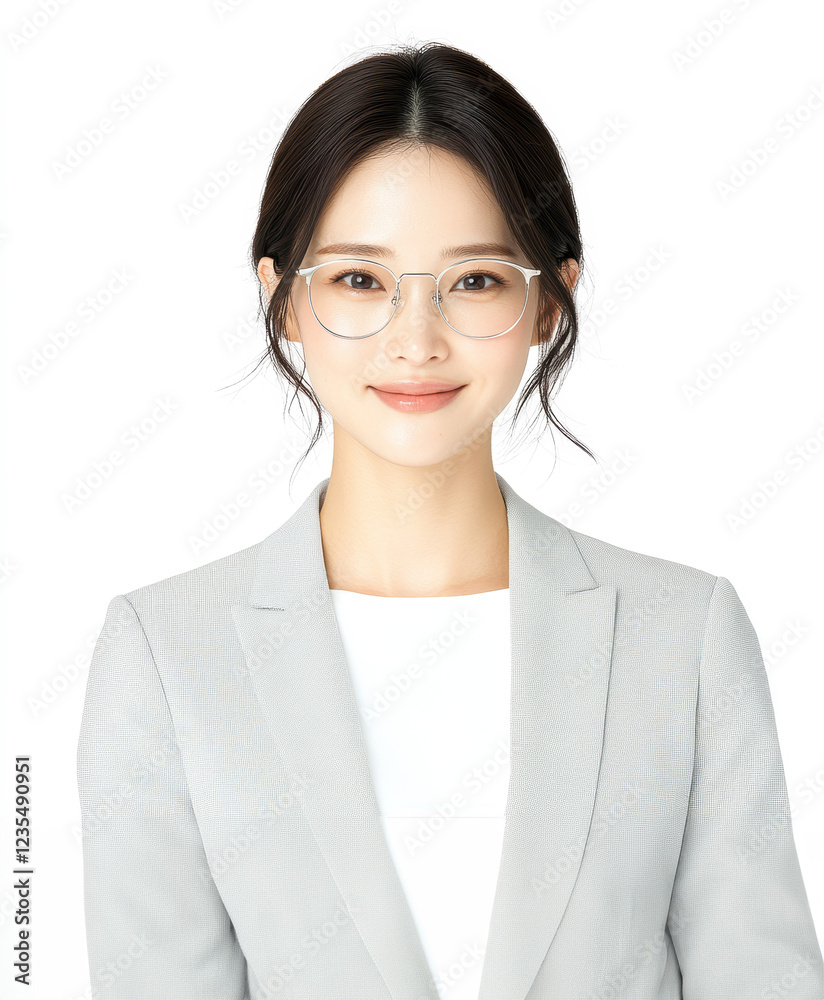 メガネの美人秘書、ポートレート。Generative AI メガネの美人秘書、ポートレート。Generative AI