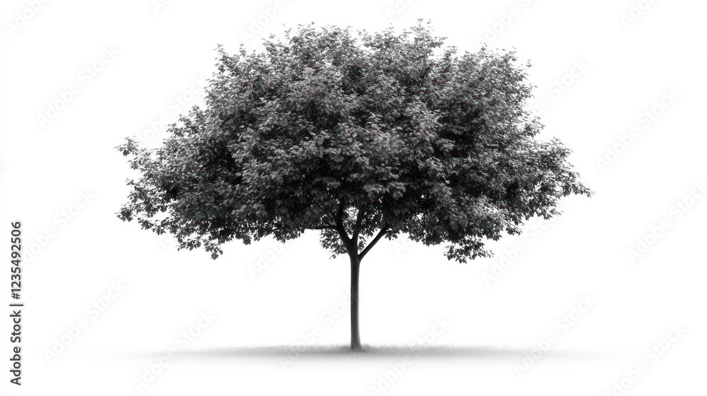 Obraz premium Single tree, white background, nature, environmental, design