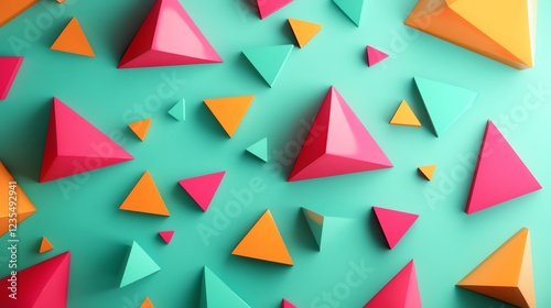 Free Download Colorful Geometric Shapes Arranged on a Vibrant Teal Background Showcasing an Artistic Design - GFXLoad