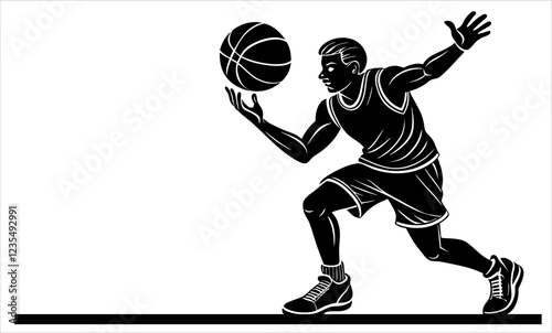 ilustrasi Basketball silhouette