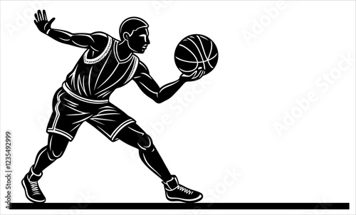 ilustrasi Basketball silhouette vektor
