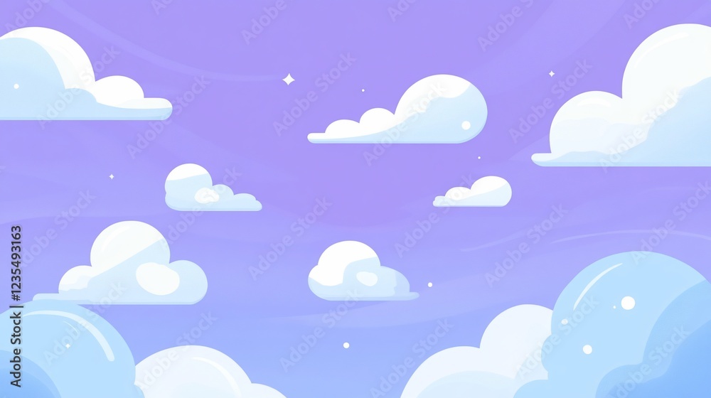 Pastel Sky: A Dreamy Lavender Heaven with Fluffy Clouds Pastel Sky: A Dreamy Lavender Heaven with Fluffy Clouds