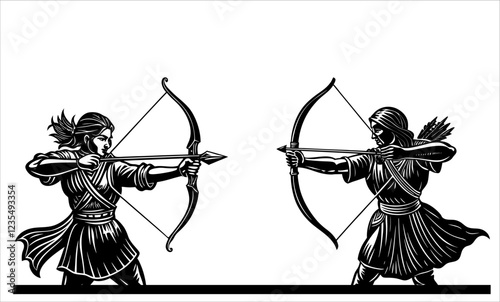 ilustrasi 	Archery silhouette