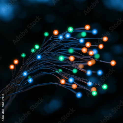 Abstract Data Flow  Network Connections  Digital Technology  Global Network   Cybersecurit photo