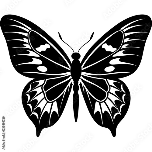 Lepidoptera Silhouette vector with white background