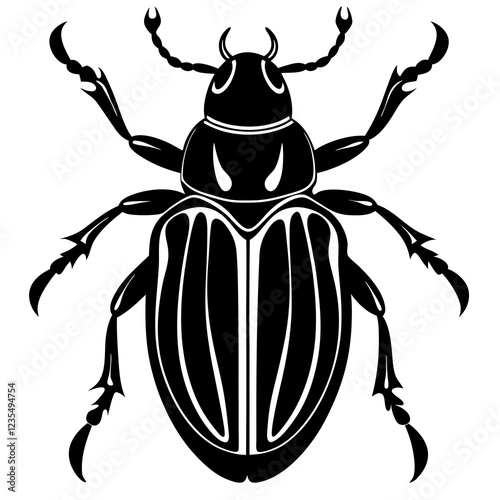 Beetle Silhouette vector with white background
