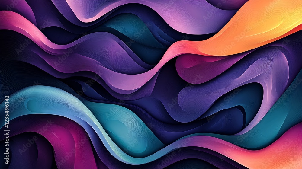 Obraz premium Abstract Colorful Waves Flowing Dynamically. AI Generated