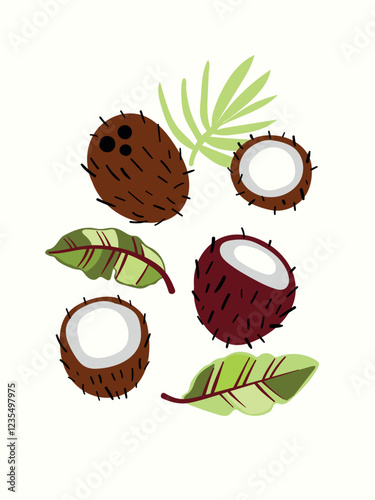Abstract fruits in modern artistic styles. Great for posters, cards, covers, and trendy t-shirt designs.