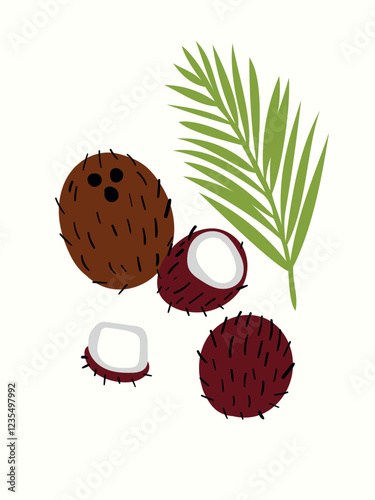 Abstract fruits in modern artistic styles. Great for posters, cards, covers, and trendy t-shirt designs.