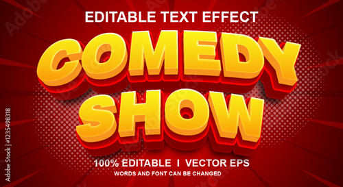  comedy show vector text effect with modern style design