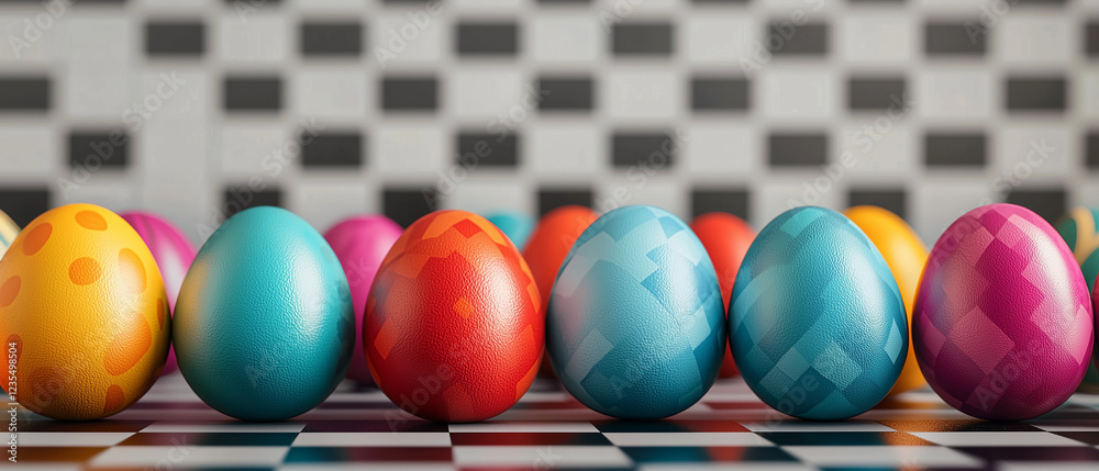 Naklejka premium colorful easter eggs on white