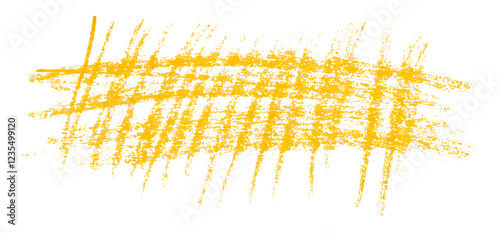 yellow pencil strokes isolated on transparent background