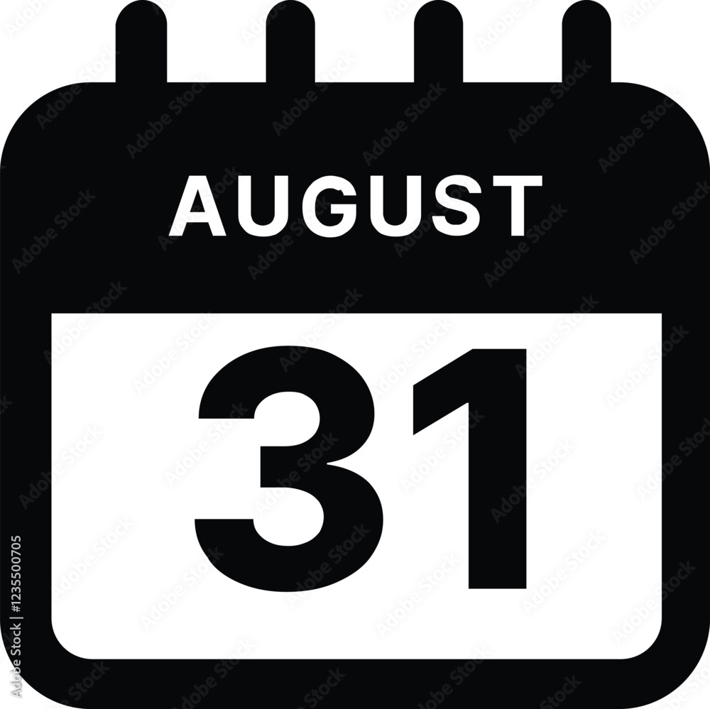 Fototapeta premium August 31 calendar icon design vector illustration