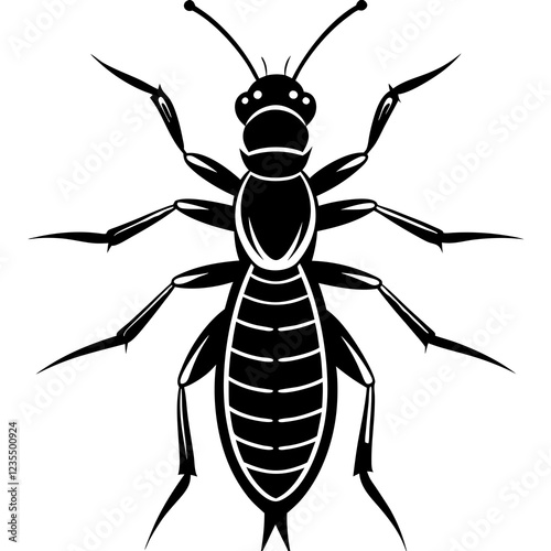 Termite Silhouette vector with white background