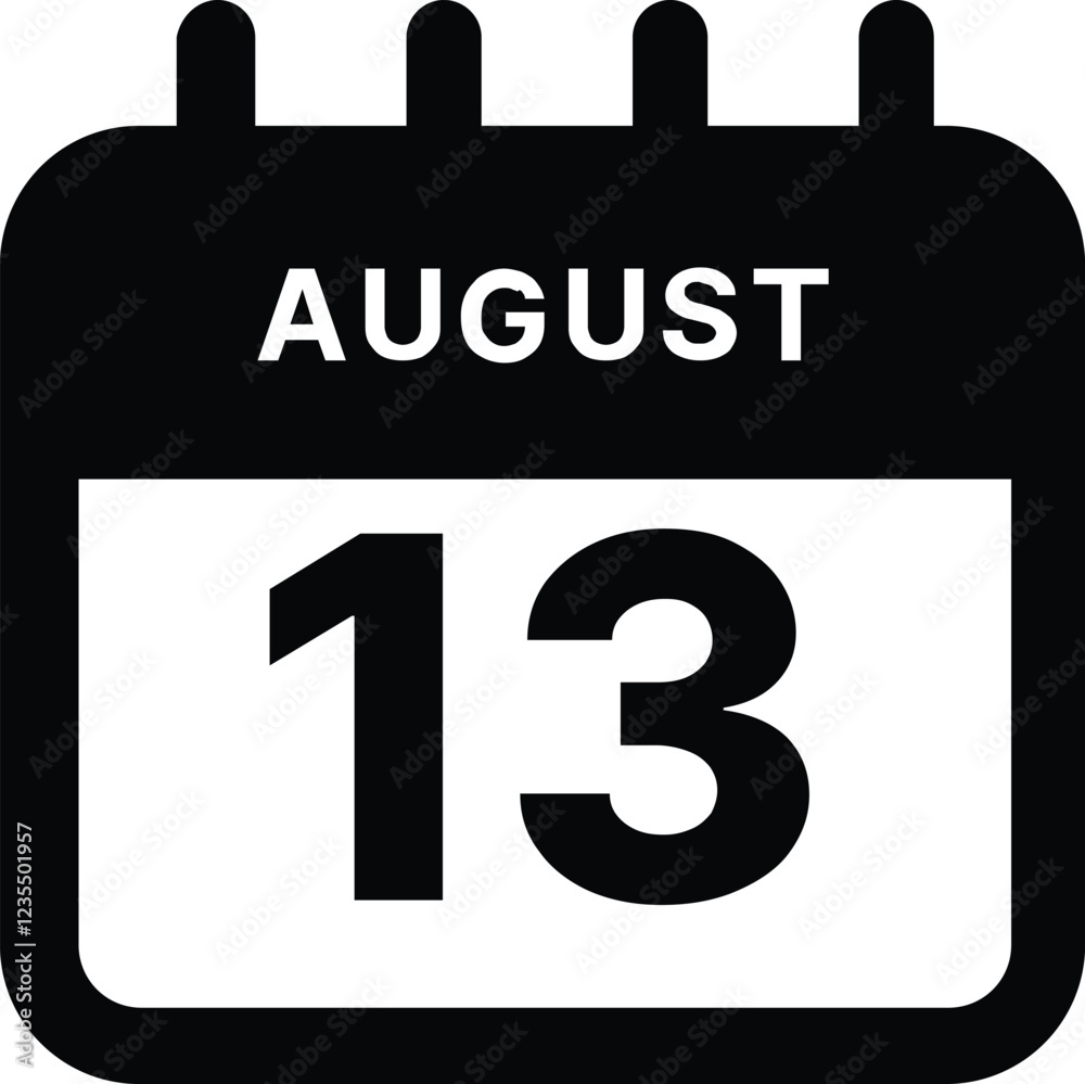 August 13 calendar icon design vector illustration August 13 calendar icon design vector illustration