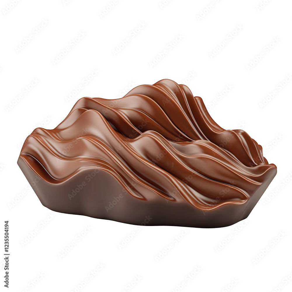 chocolate sculpture, organic waves, fluid forms, smooth texture, rich brown color, abstract art, transparent background, PNG chocolate sculpture, organic waves, fluid forms, smooth texture, rich brown color, abstract art, transparent background, PNG