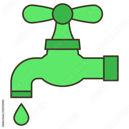 faucet with drop of water