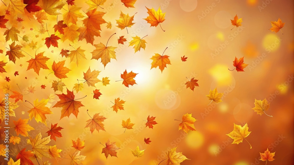 Abstract design of falling leaves in shades of orange and yellow, nature-inspired art, vibrant hues, stylized foliage, artistic expression Abstract design of falling leaves in shades of orange and yellow, nature-inspired art, vibrant hues, stylized foliage, artistic expression