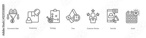  Values Lifestyle Icon Conversion Rate, Positioning, Strategy, Time, Customer Review, Text Ads, Event