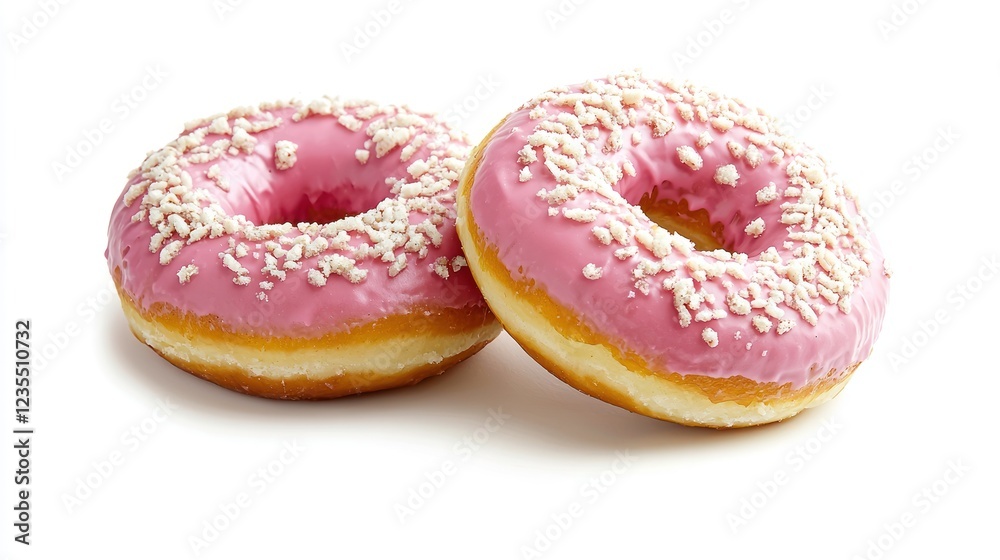 Two Pink Glazed Donuts with Sprinkles Two Pink Glazed Donuts with Sprinkles