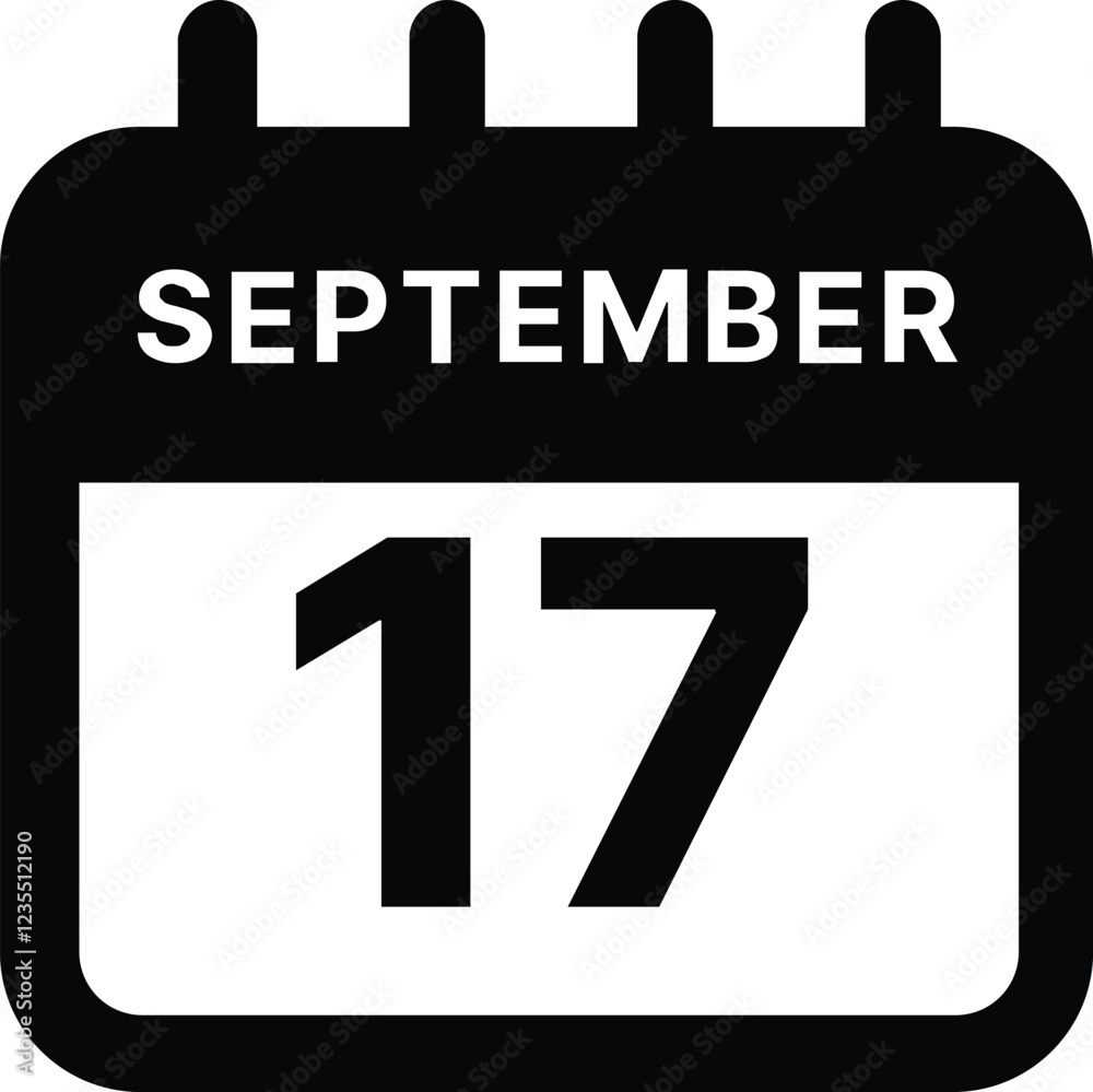 September 17 calendar icon design vector illustration September 17 calendar icon design vector illustration