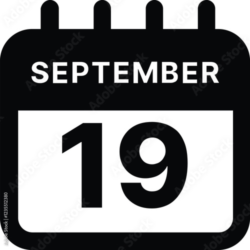 September 19 calendar icon design vector illustration