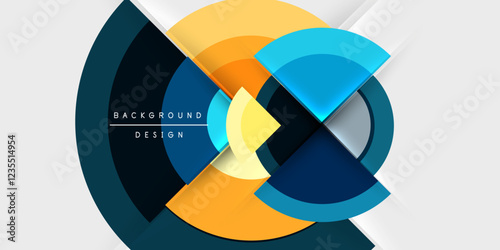 Target circle geometric abstract shapes. Vector Illustration For Wallpaper, Banner, Background, Card, Book Illustration, landing page