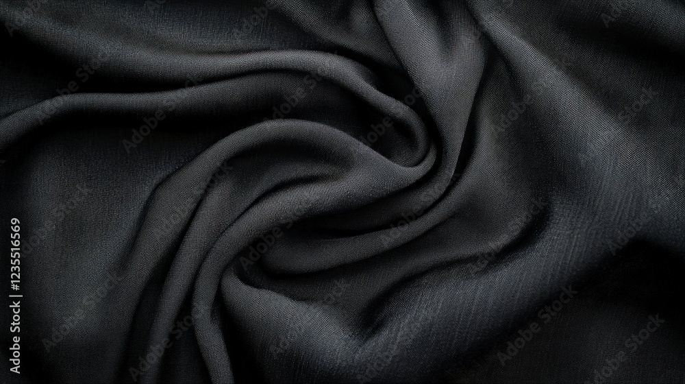Fototapeta premium Textured Black Fabric with Swirling Patterns and Soft Finish
